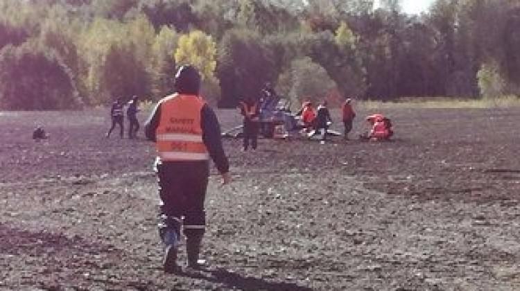 Türk takımının katıldığı yarışta helikopter düştü! Türk takımının katıldığı yarışta helikopter düştü!