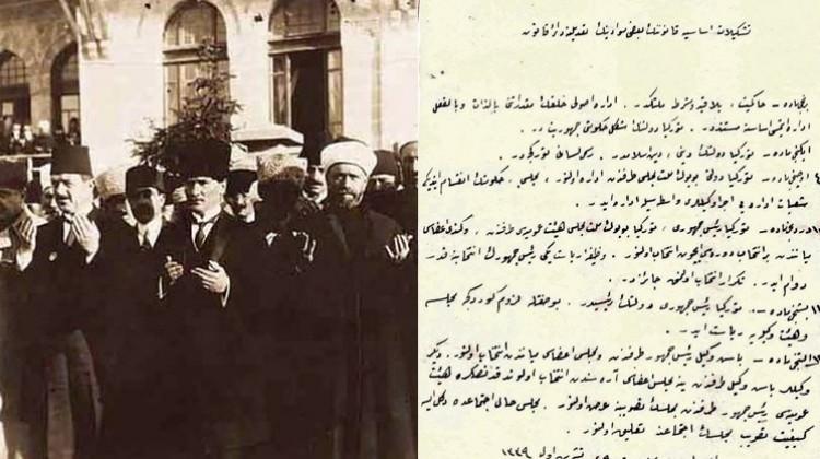 Cumhuriyet'in kuruluş belgesi ilk kez yayınlandı